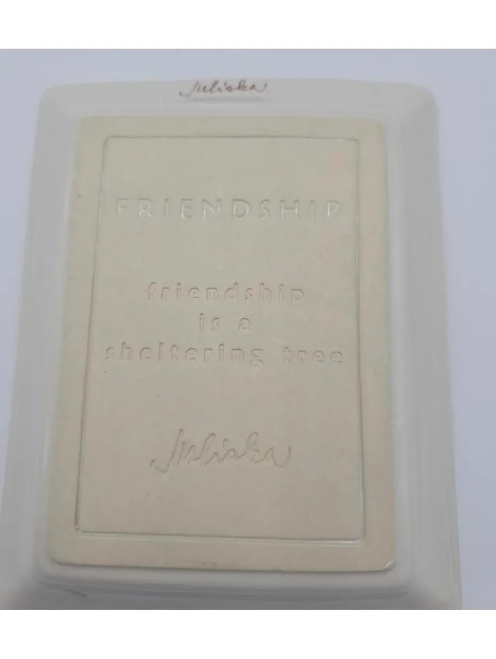 Juliska Cream Color Cornerstone Collection Friendship Tray w/ Saying on Back